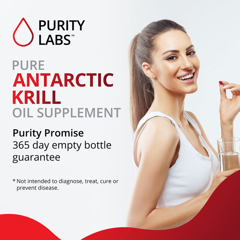 [Australia] - Purity Labs Antarctic Krill Oil 2000mg Omega-3 with Astaxanthin 800mcg Supplements to Support Memory, Heart, Brain Health - Rich in Omega 3, Fatty Acids, DHA, EPA & Phospholipids - 60 Softgels 