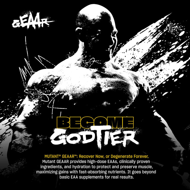 MUTANT GEAAR | 9.4g of EAA Powder + Arginine, 7g BCAAs, 4g Leucine, Electrolytes, Coconut Water, No Artificial Colours or Flavours | 30 Servings | Blue Raspberry