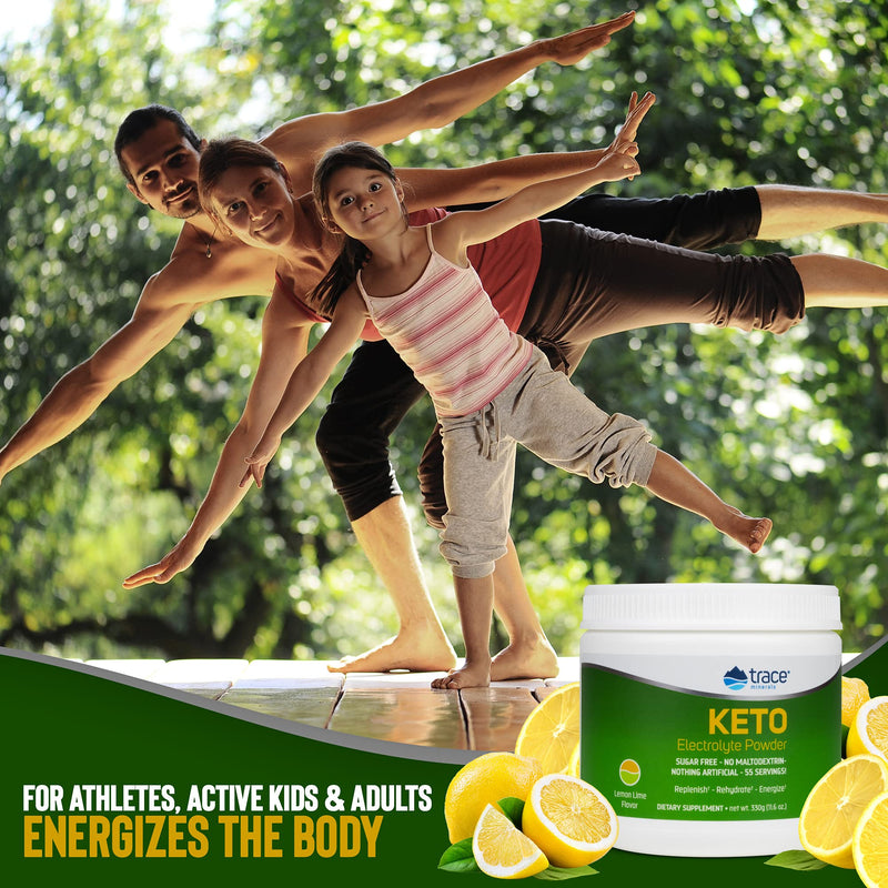 [Australia] - Trace Minerals | Keto Electrolyte Powder Drink Mix | Sugar Free | Promotes Energy and Endurance | Gluten Free, Vegan | Natural Lemon Lime | 55 Servings 