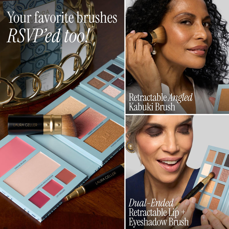 [Australia] - LAURA GELLER NEW YORK RSVP-Ready Big Night Out Full Face Travel Makeup Palette - All-in-One Set includes Eyeshadows, Eye Liners, Blush, Bronzer, Highlighter, Setting Powder, and Lip Creams 