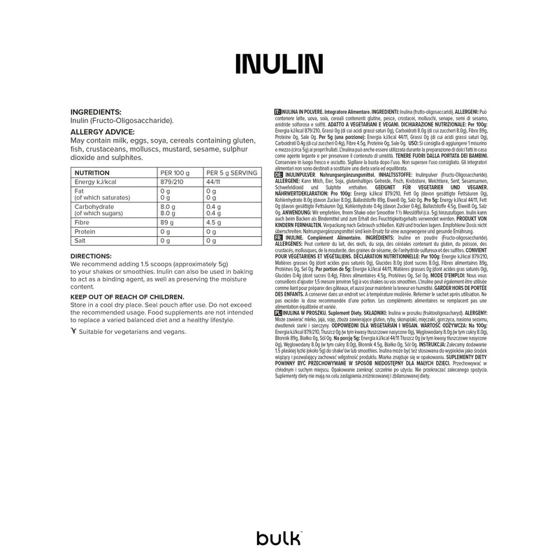 Bulk Inulin Powder, High in Fibre, 500 g, 100 Servings, Packaging May Vary 500 g (Pack of 1)