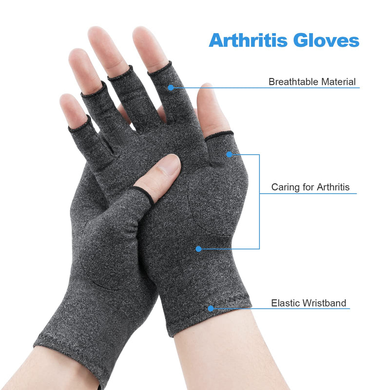 [Australia] - Arthritis Gloves for Women Men, Arthritis Pain Relief Gloves Fingerless Gloves Hand Warmers Gloves Compression Gloves Small 
