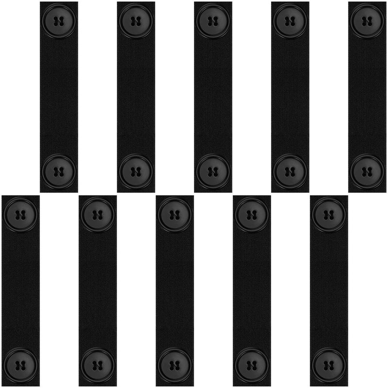 [Australia] - WILLBOND 10 Pieces mask Elastic Strap Face Covering Extension Hook Face Covering Ear Strap Extension Protector(Black) Black 