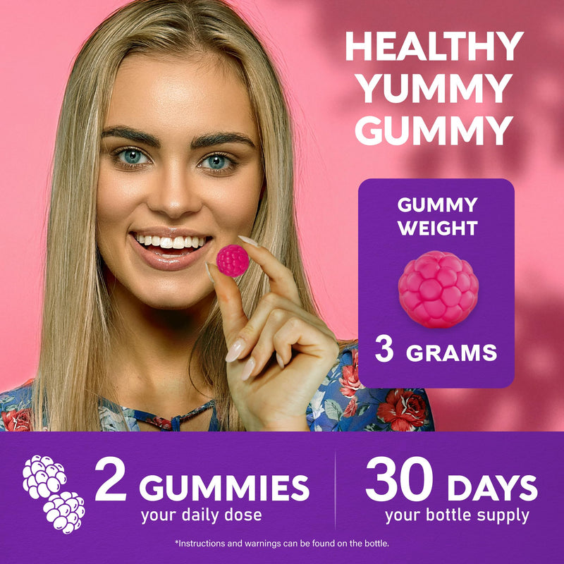 Biotin Gummies for Hair Growth Support - for Women & Men - Berry, 60 Gummy | Biotin 10000mcg, Collagen, Keratin, Hyaluronic Acid, B-Complex, Saw Palmetto - Hair, Skin & Nail Strengt Support - Sugar-Free Mixed berry 60 Count (Pack of 1)