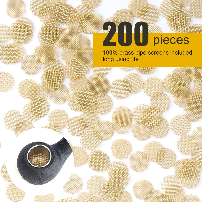 [Australia] - Scotte 200 pcs 3/8 Inch Brass Pipe Screens,9.5mm(0.375in) Metal Pipe Filter Screen with Storage Box 0.375 Inch (Pack of 200) 