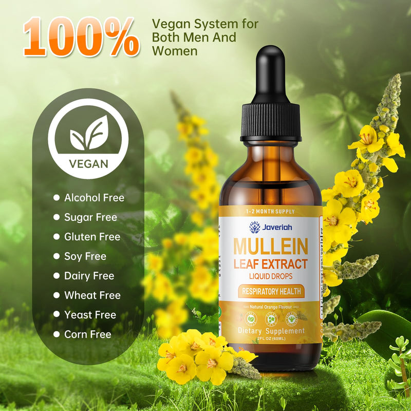 [Australia] - Mullein Drops for Lungs Cleanse - Cordyceps, Marshmallow Root & Licorice Root Extract, Respiratory Herbal Supplement with Mullein Leaf Extract for Immune Support & Bronchial Cleanse, 2 Fl Oz 1 Pack 
