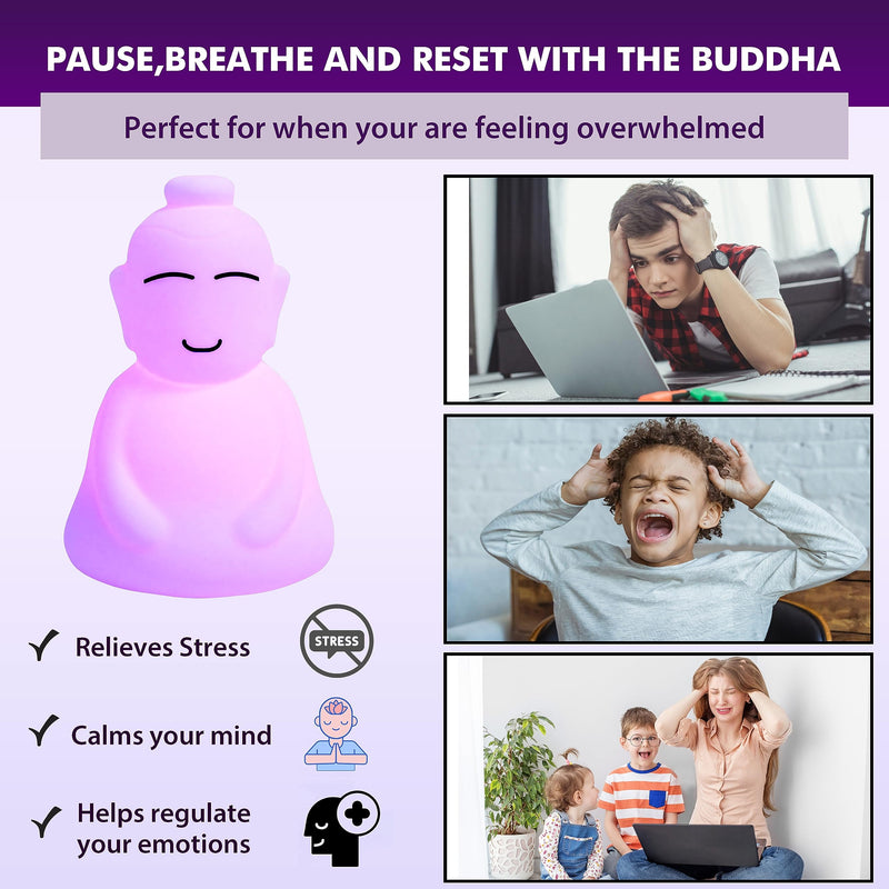 [Australia] - INNER TRUTH Meditation with Buddha Kit - 3 in 1 Guided Breathing Calm Down Buddha Anxiety Relief Device + Stress Ball. Stress Relief and mindfulness gifts. ADHD Tools for Adults & Kids. Yoga Gifts 