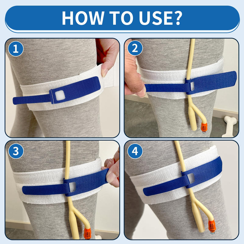 [Australia] - 3 Pack 2000mL Catheter Bags and 1 Pack Foley Catheter Leg Strap 23" Long x 2" Wide,Urinary Drainage Bag with Anti-Reflux Chamber and 2000 mL Volume, 48" Drainage Tube, Clips and Hanging Hook 3pack+Foley Catheter Leg Strap 