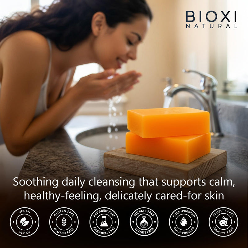 Soap Bar for Sensitive Skin - Korean Formula with Vitamins A, C, D, E & B (Niacinamide & Biotin) Complex - All Natural Face & Body Wash Cold Pressed Gentle Hydrating & Nourishing Soap - 2 Pack G2 Sensitive 2 Pack