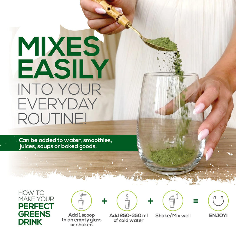 Nu U Nutrition - Greens Powder 300g - 17 Superfood Ingredients - 60 Servings - Unflavoured, Unsweetened - Ultimate Greens Blend with Maca, Beetroot & Inulin - 100% Vegan - Made in the UK