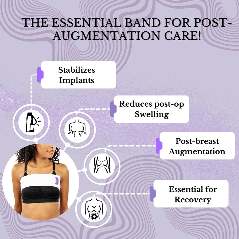[Australia] - ContourMD Breast Band Post Augmentation ‚Äì Breast Binder for Women, Chest Compression Wrap, Post Surgery Breast Implant Stabilizer Band, Breast Augmentation Post Op Essentials ‚Äì Style S122 ‚Äì White 