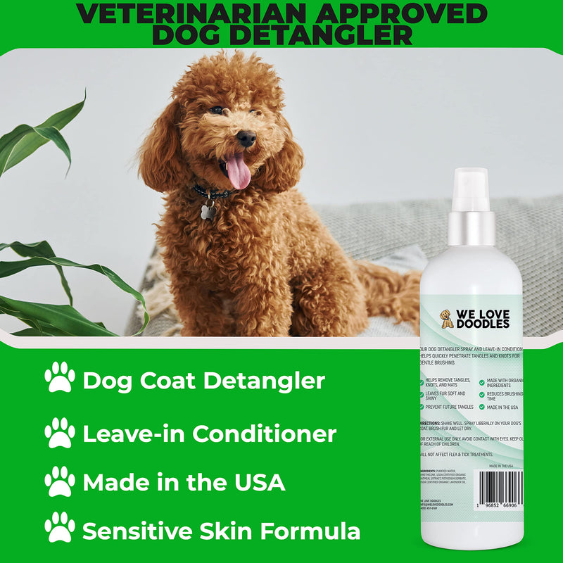 We Love Doodles Unscented Dog Shampoo & Detangler Spray - Made in USA, Organic Ingredients, Shampoo for Goldendoodles Doodles & Puppies, Dematting Spray for Dogs, Tangle Remover - PawsPlanet Australia