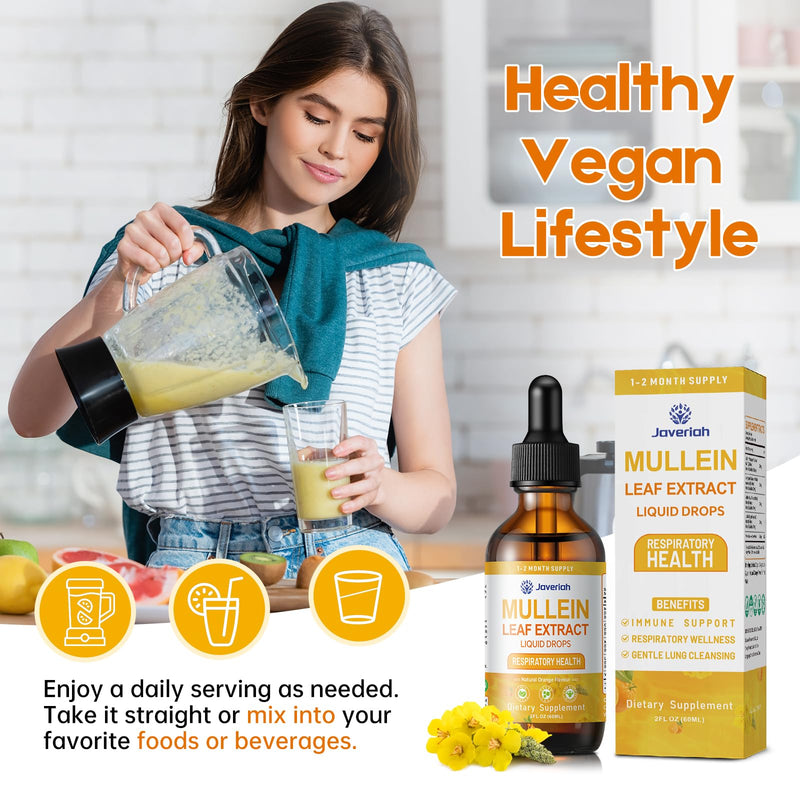 [Australia] - Mullein Drops for Lungs Cleanse - Cordyceps, Marshmallow Root & Licorice Root Extract, Respiratory Herbal Supplement with Mullein Leaf Extract for Immune Support & Bronchial Cleanse, 2 Fl Oz 1 Pack 