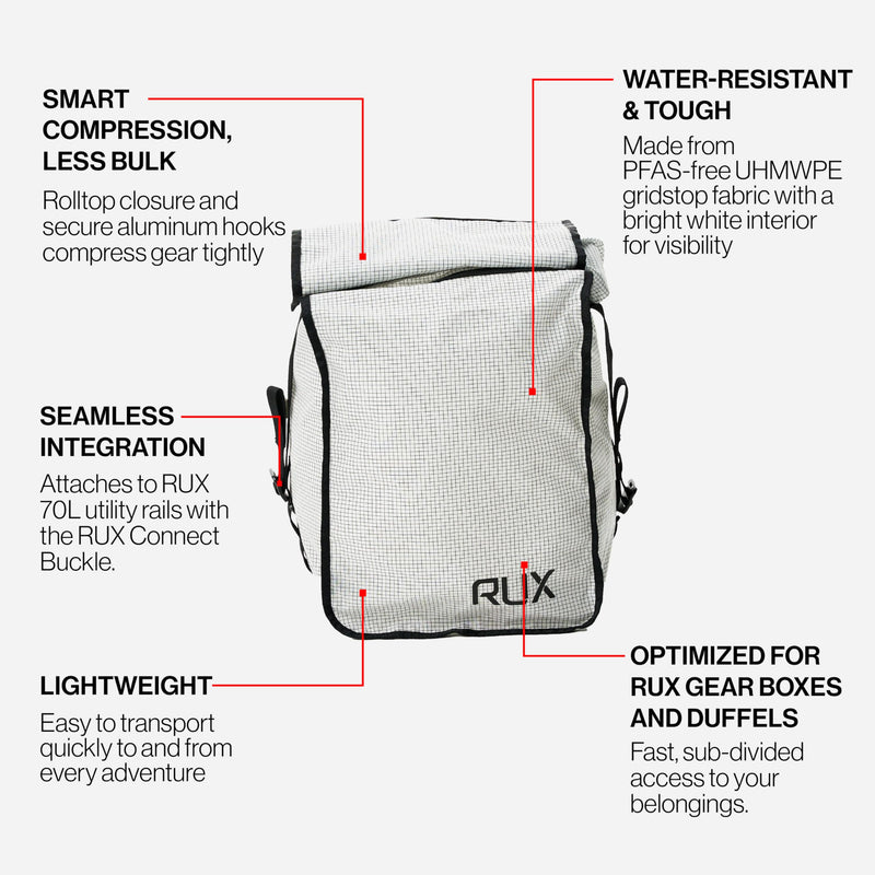 Packing Cube 10L White | Travel Packing Cube for Backpack Organization | Compression Organizer Cube for Gear Storage | Durable Organizer for Travel and Outdoor Adventure