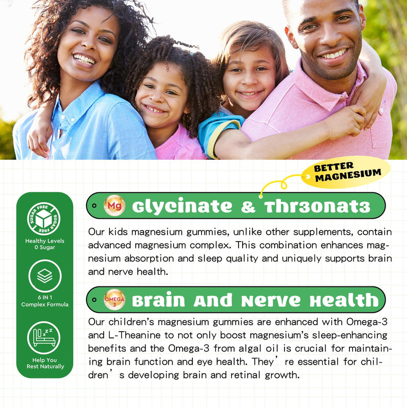 Magnesium Complex Gummies- Calm Chewable Gummies for Kids & Adults- Magnesium Glycinate Supplement-w/Omega-3, Vitamin B6, D3- Support Calm Stress Relief, Bones, Mood, Strawberry Flavor 60 Count (Pack of 1)