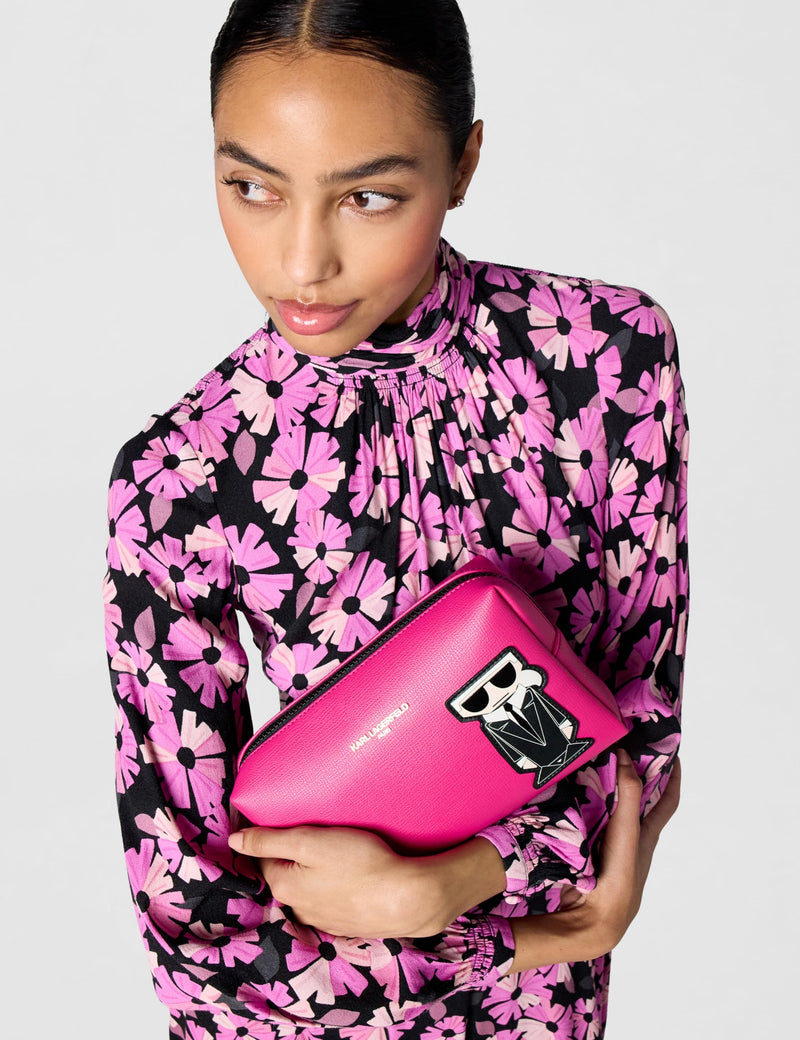 KARL LAGERFELD Women's Maybelle Cosmetic Bag One Size Fuchsia