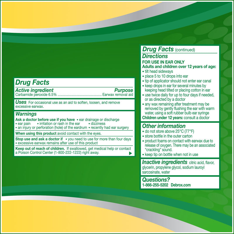 [Australia] - Debrox Ear Wax Removal Drops, Gentle Microfoam Ear Wax Remover, 0.5 Fl Oz, 2 Pack 0.5 Ounce (Pack of 2) 