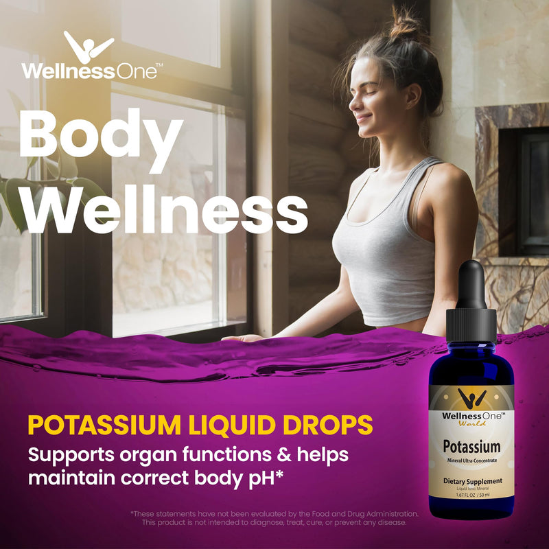 [Australia] - Ionic Potassium Supplement - Potassium Chloride Drops for Fast Absorption - Boost Immune System & Muscle Function - USA Tested, Vegan, Non-GMO, Gluten Free, Unflavored, 1.67 fl oz 