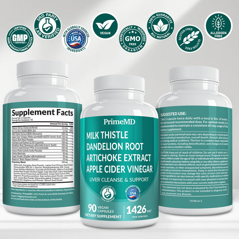 [Australia] - 32-in-1 Liver Support Supplement with Milk Thistle, Silymarin, Artichoke Extract & Beetroot Powder ‚Äì Comprehensive Wellness Formula ‚Äì 1426mg (90ct) 90 Count (Pack of 1) 