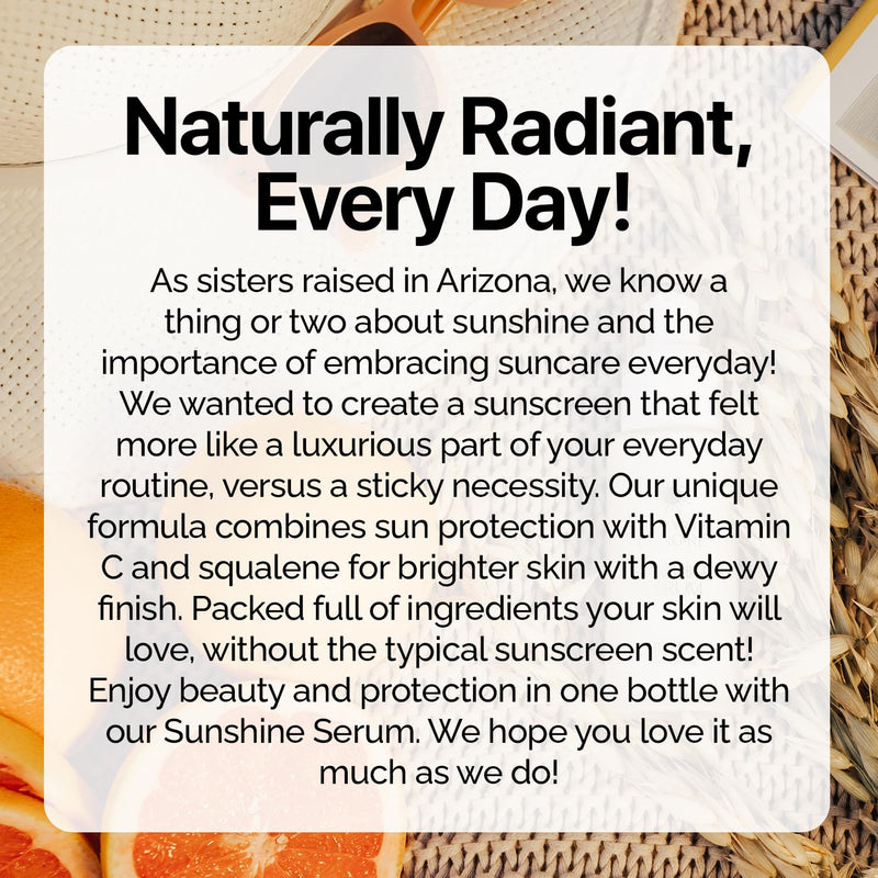Sunshine Serum - Enriched Mineral Suncreen Serum - 1.69 fl oz - SPF 50 with skin hydrating squalane and Vitamin C - For All Skin Types and Skin Tones