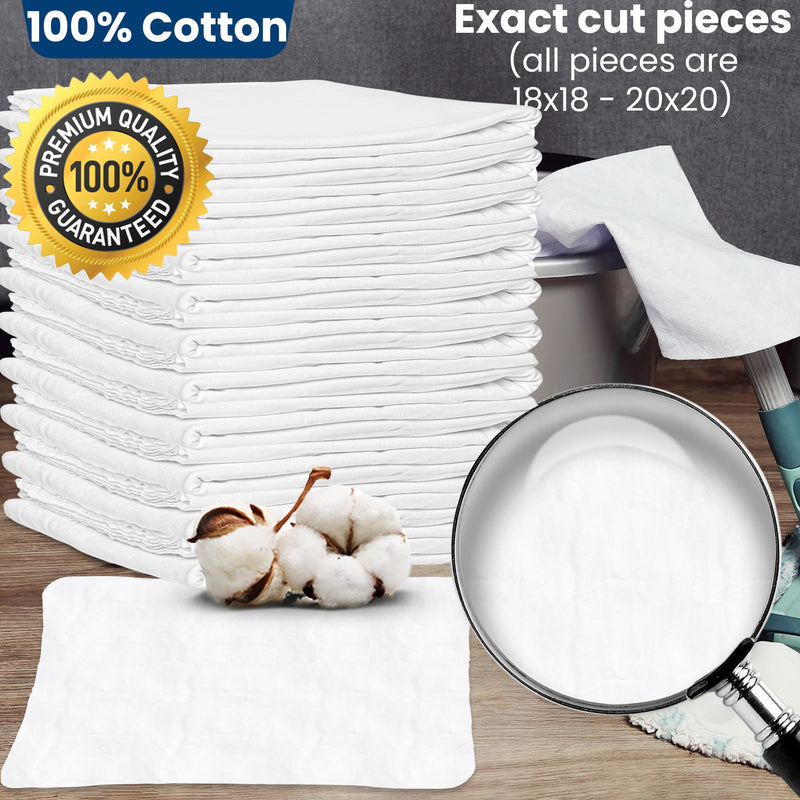[Australia] - New Lint Free Rags 100% Cotton for Cleaning, Soft Cloth TShirt Material for Cast Iron, Staining Wood, Dust Rags, Shoe Polishing (18"x18") 15 Pack 18x18 Inch (15 Pack) 
