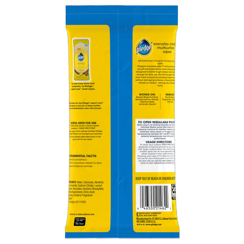 [Australia] - Pledge Multisurface Furniture Polish Wipes, Works on Wood, Granite, and Leather, Cleans and Protects, Fresh Citrus - Pack of 1 (25 Total Wipes) 25 Count (Pack of 1) 