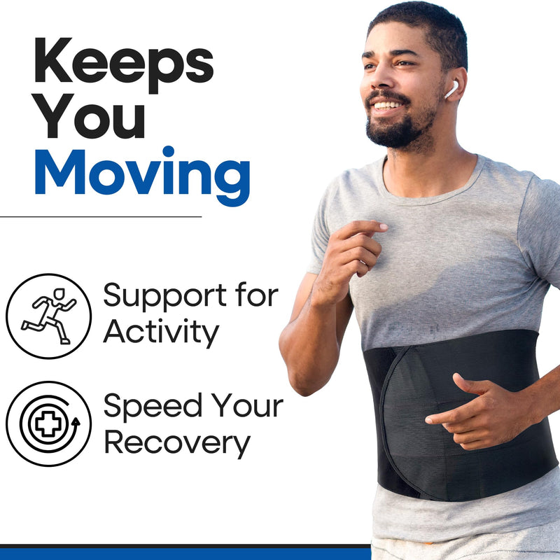 [Australia] - Abdominal Binder Post Surgery Tummy Tuck | Postpartum Belly Band Wrap | Post C Section Belly Binder | Stomach Compression Hernia Belt For Men or Women After Pregnancy Hysterectomy Belly Band (XXL) Black XXL (54" to 67") 