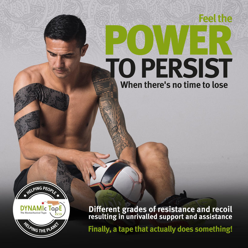 Dynamic Tape Eco | Biomechanical Adhesive Physio Tape + Precision Scissors | 2" Grey & Black Sports Tape + 8.5” Non-Stick Teflon-Coated Blades | Ideal for Kinesiology, Knee, Ankle, Muscle & Ligament S