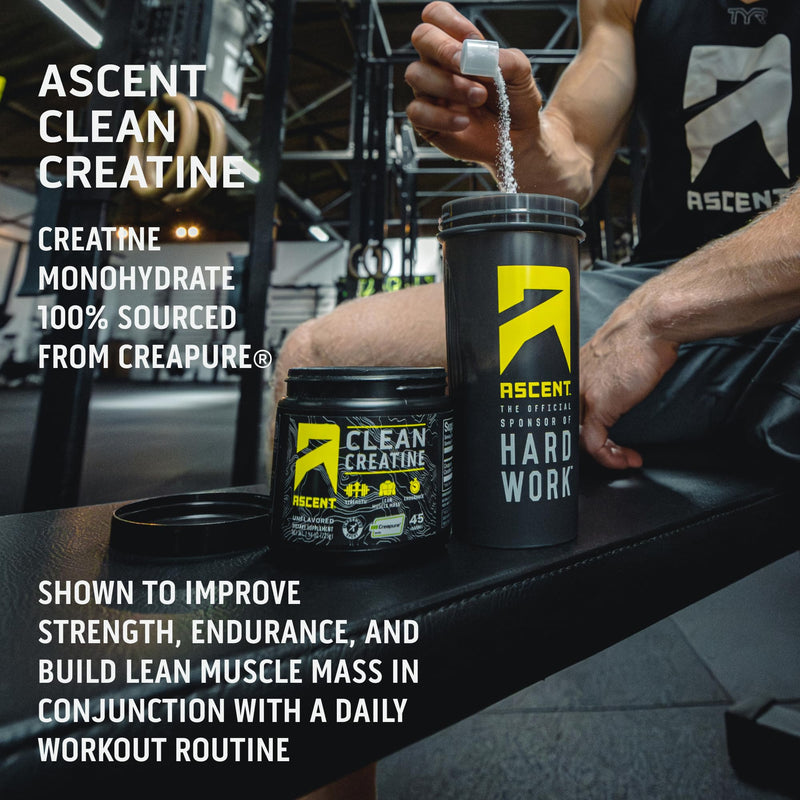 [Australia] - Ascent Clean Creatine Monohydrate Powder - 5G Per Serving, Creapure Creatine Supplement - Unflavored, 45 Servings 