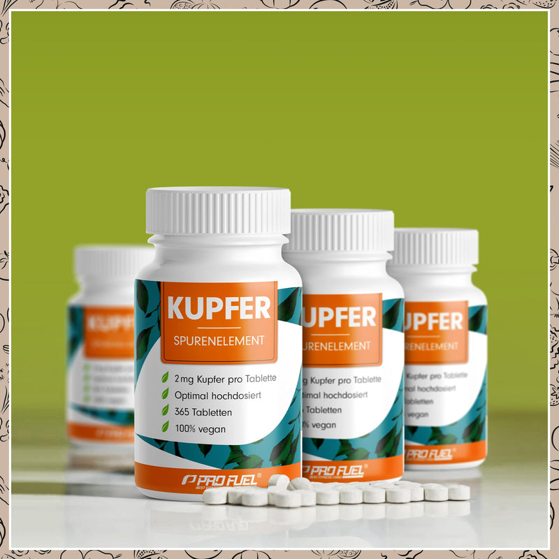 [Australia] - Copper tablets 365x with 2 mg copper made from high-quality copper bisglycinate - optimally high dosage - free of unwanted additives - laboratory tested with certificate - annual supply - 100% vegan 1x 365 tablets 