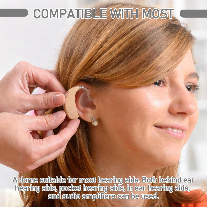 30 Pcs Hearing Aid Domes for Oticon, 8mm Double Vent Bass Domes Hearing Aid Accessories Compatible with Oticon Minifit (White)