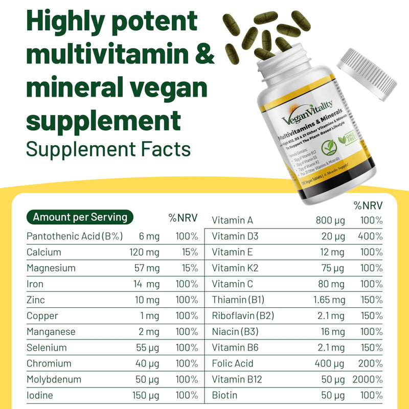 Vegan Vitality Lion's Mane x General Health Combo Bundle - 6 Months Lion's Mane and Multivitamins