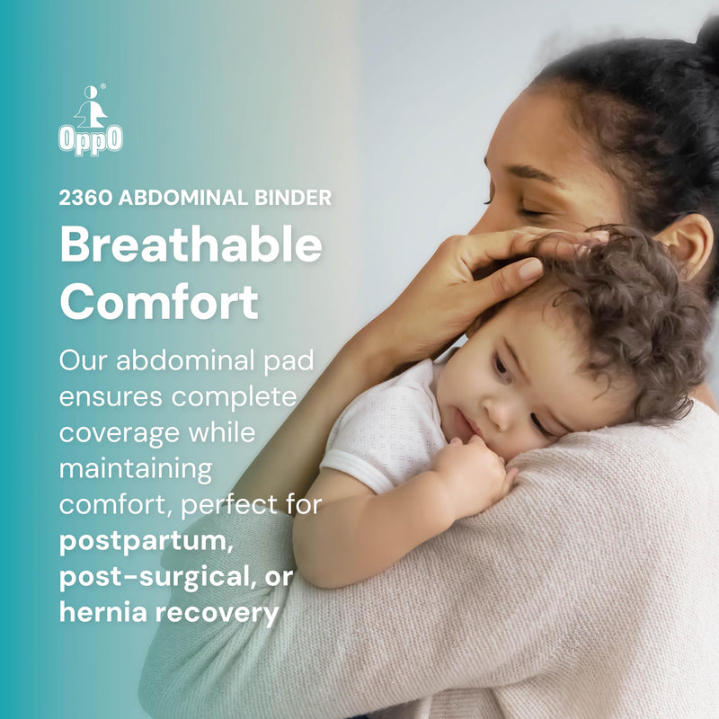 OPPO 2360 Abdominal Binder - Breathable Postpartum Postoperative Wrap - Compression Wrap for Men and Women (Grey, Medium, 1-Pack) Grey