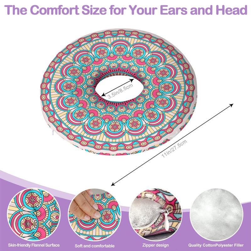 [Australia] - Ear Piercing Pillow for Side Sleepers Donut Pillow with Ear Hole,Washable Cover Relief Ear Pain Ear Pressure Ear Guard Cushion for Sleeping Aftercare 