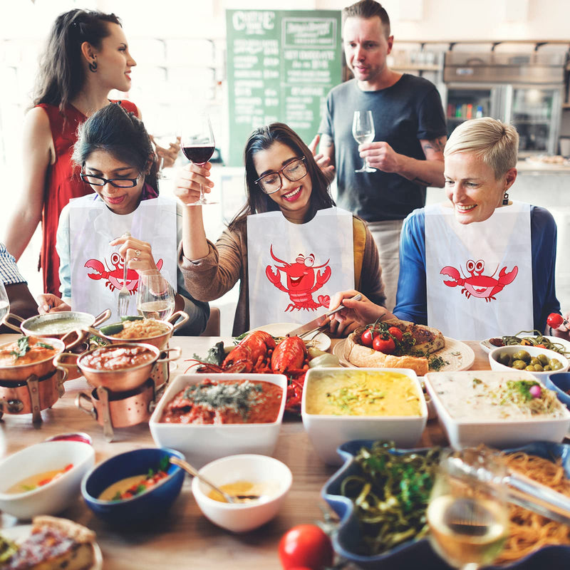 [Australia] - Geyoga Lobster Bibs Bulk 23 Inch Crawfish Boil Seafood Boil Party Supplies Crab Plastic Seafood Funny Bibs for Adult Size 30 
