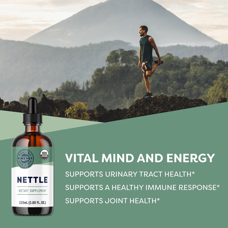 [Australia] - Vimergy Organic Nettle Leaf Extract, 57 Servings – Potent 10:1 Extract Liquid Drops – Supports Immune System Health – Supports Joint Health - USDA Organic, Gluten-Free, Non-GMO, Vegan & Paleo (115 ml) 