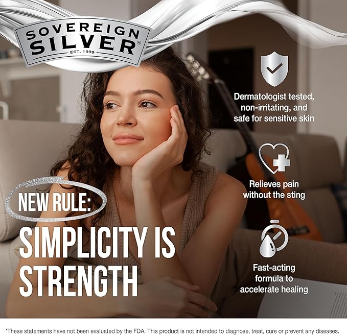 [Australia] - Sovereign Silver Natural Healing Gel Skin Care - Argentum Metallicum Topical Gel, Ointment for Razor Burn, Sunburn, and Redness Support, Dermatologist Tested - 2 fl oz (59 mL) 2 Ounce (Pack of 1) 