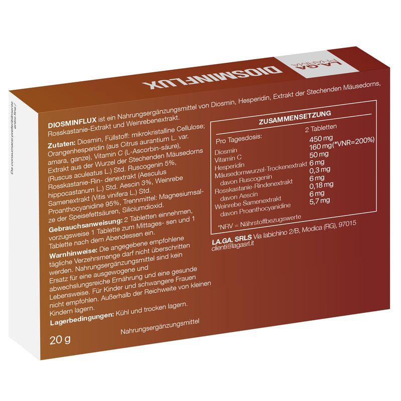 [Australia] - Diosmin and Hesperidin 500 mg, vein tablets with diosmin, hesperidin, red vine and flavonoids. 40 tablets high dosage for varicose veins, swollen legs, burst capillaries and edema legs. 
