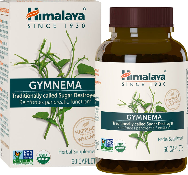 [Australia] - Himalaya Organic Gymnema Herbal Supplement USDA Certified Organic, Non-GMO, 700 mg, 60 Plant-Based Caplets, 60 Day Supply, 2 Pack 30 Count (Pack of 2) 