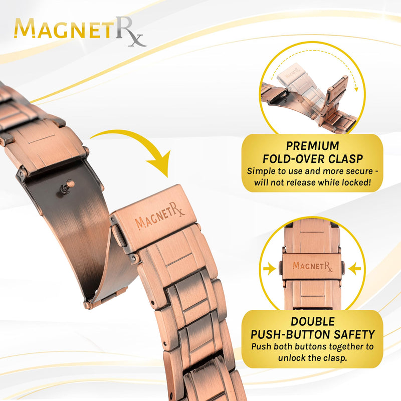 [Australia] - MagnetRX® 3X Strength Copper Bracelet – 99.9% Pure Copper Bracelets for Men with Magnets – Premium Fold-Over Clasp and Adjustable Bracelet Length with Included Sizing Tool (Stealth) Stealth 