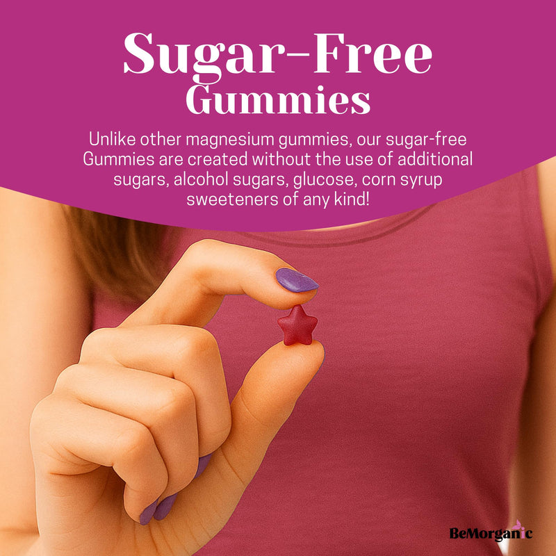 Magnesium Gummies for Adults High Absorption 252.6mg (60 Gummies) Elemental Magnesium from Citrate Malate Glycinate Vegan Raspberry Flavour Sleep Relaxation & Muscle Support Non-GMO Gluten-Free
