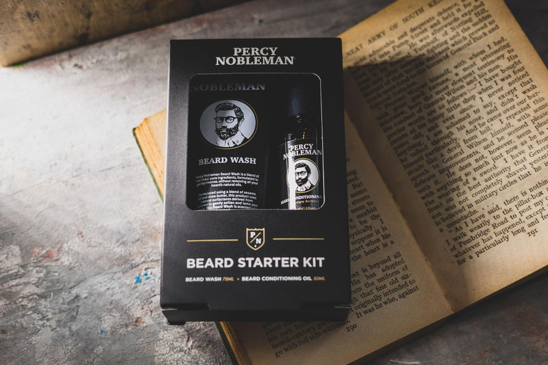 [Australia] - Percy Nobleman Beard Starter Set, a beard care set with beard oil and beard wash, suitable as a filler for stockings, 30ml / 75ml 