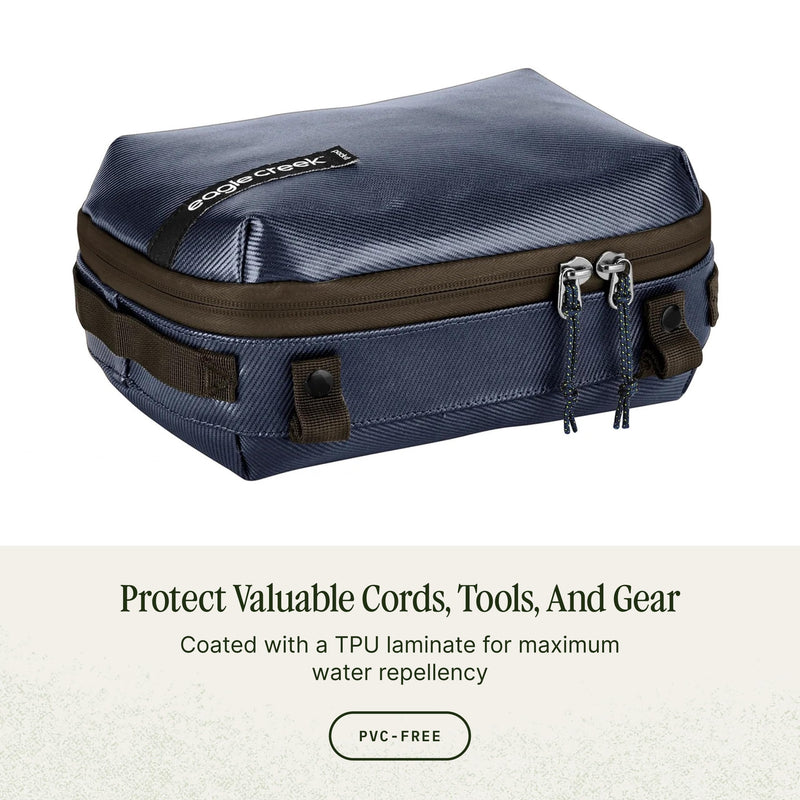Eagle Creek Pack-It Gear Cube - Durable Packing Cube & Outdoor Travel Organizer to Keep Items Secure - Water Resistant - Easily Attachable - Easy Gripping - Small, Atlantic Blue