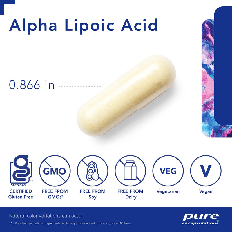 [Australia] - Pure Encapsulations Alpha Lipoic Acid 400 mg | ALA Supplement for Liver Support, Antioxidants, Nerve and Cardiovascular Health, Free Radicals, and Carbohydrate Support* | 60 Capsules 60 Count (Pack of 1) 