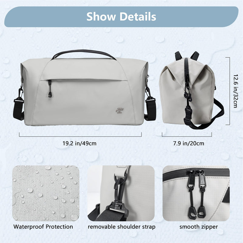 Travel Duffel bag, Crossbody Gym Tote, Weekender Overnight Bag for Unisex | Foldable Lightweight, Waterproof, Soft & Durable with Crease-Resistant Fabric, Back Luggage Sleeve, Multi-Purpose Travel bag