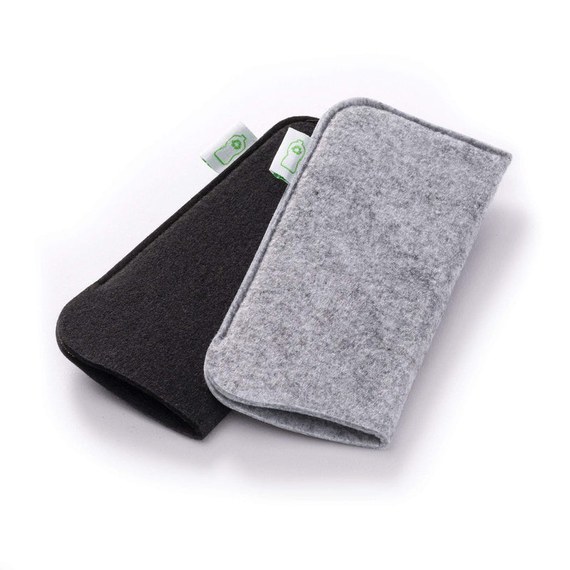 [Australia] - FEFI - insert glasses case made from recycled PET bottles - with high-quality glasses cleaning cloth/microfiber cloth gray 