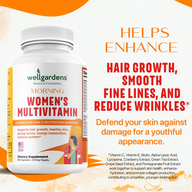 100% Pure Womens Multivitamin for Hair Growth + Complete Vitamins for Women – Biotin, Zinc, Antioxidants – Supports Skin, Energy, Immune Health – Made in USA – 60 Capsules (Pack of 2) 60 Count (Pack of 2)