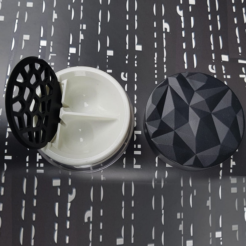 [Australia] - Lensbix contact lens case Geometric. Adult accessory with futuristic 3D lid design. The stylish gift for anyone who likes to wear lenses. (No23 white) No23 White 