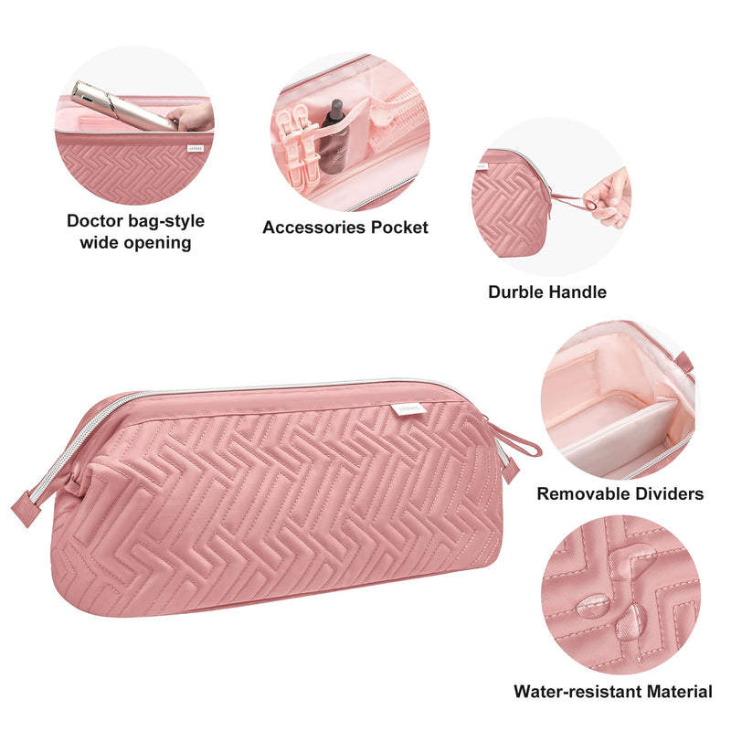 [Australia] - Leudes Hair Tools Travel Bag for Shark Flexstyle Carrying Case Portable Shark Hair Air Wrap Dryer Case Waterproof Dustproof Flat Curling Iron Travel Organizer (Dark Pink) 467.17 cubic inches Dark Pink 