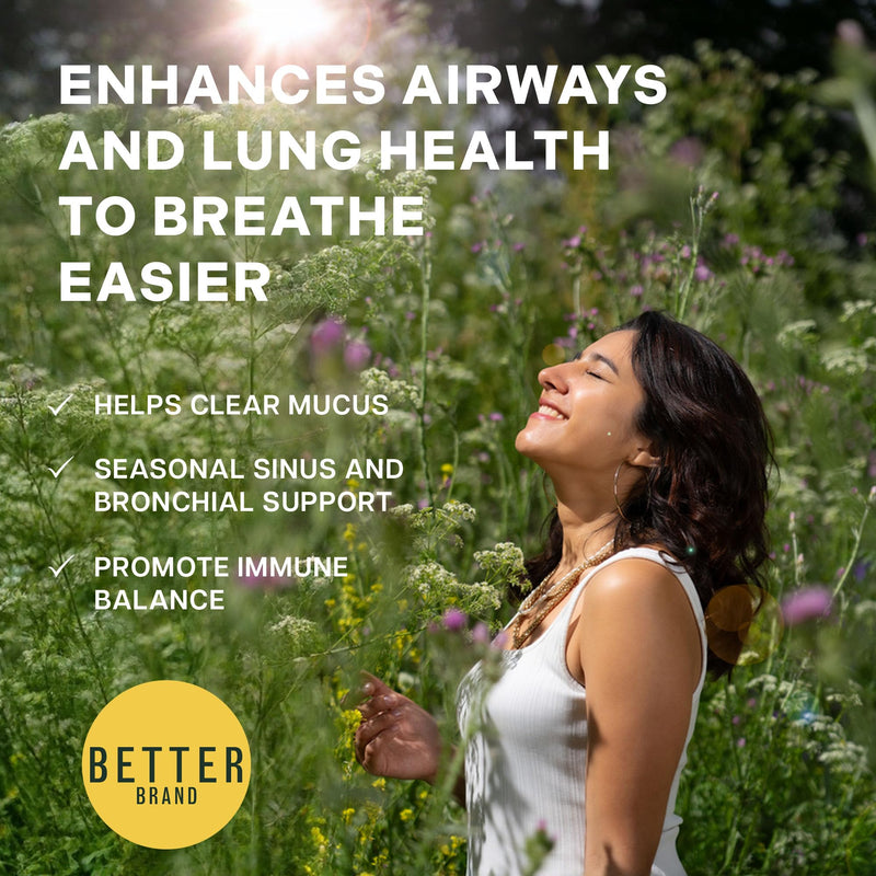 Betterbrand BetterLungs Lung Support Supplement, NAC & Mullein, 2-Pack | NAC, Mullein Leaf, Elderberry, Vitamin D, Ginseng & Reishi Mushroom, Daily Lung & Respiratory Supplement for Smokers 60 Count (Pack of 2)